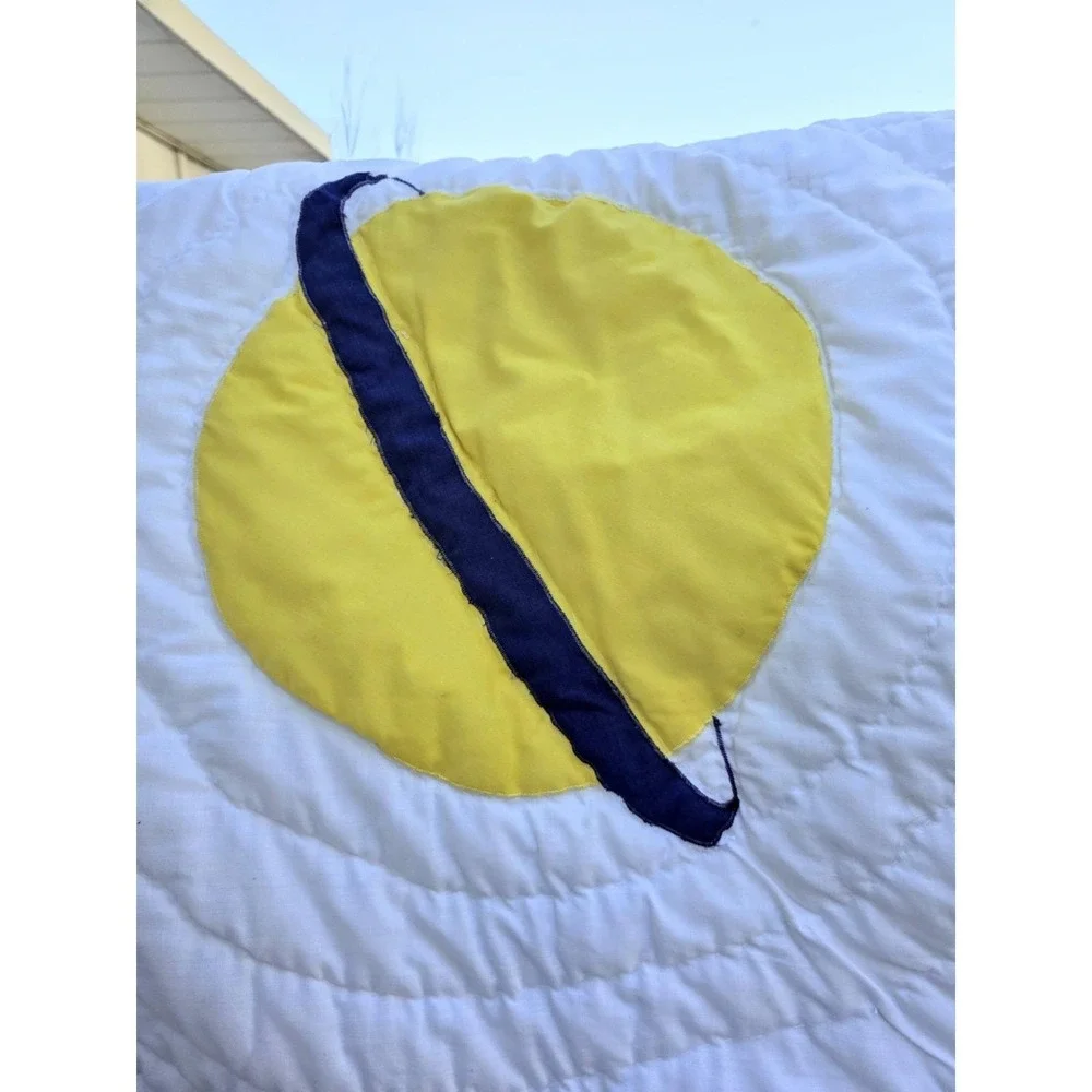 Handmade Bright Celestial Quilt Wholecloth Applique 84